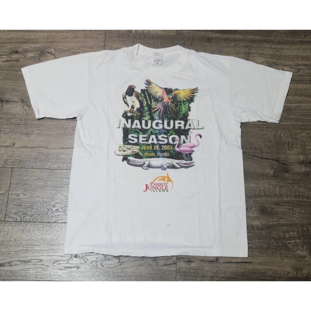 Vintage 2003 Parrot Jungle Island Inaugural Season Miami T Shirt Mens Medium M